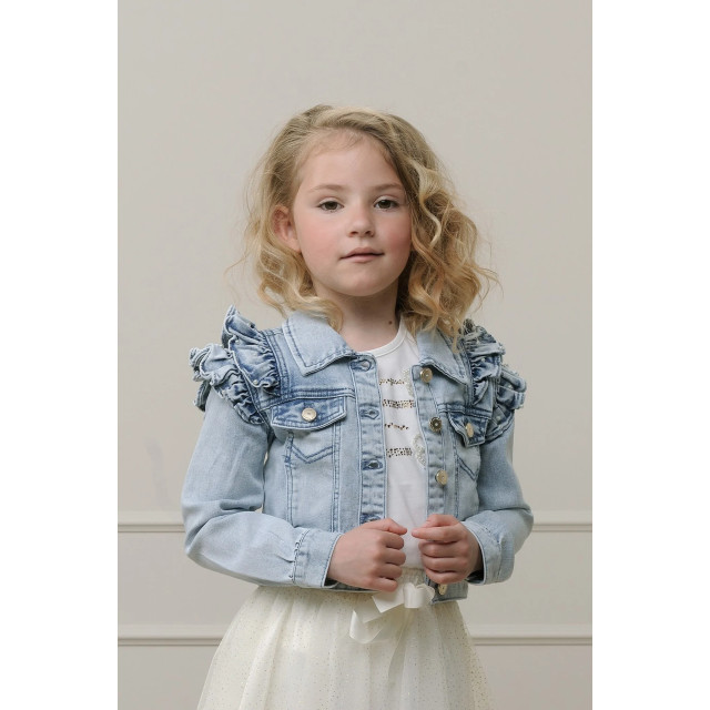 Le Chic Meisjes spijkerjasje ruffels ally licht denim C312-5180-816 large