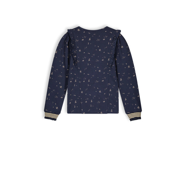 NoNo Meisjes top jersey met ruffel kean navy N308-5402-110 large