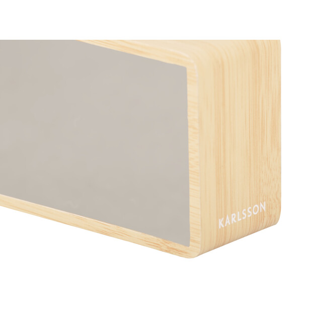 Karlsson wekker silver mirror led licht hout 2843868 large