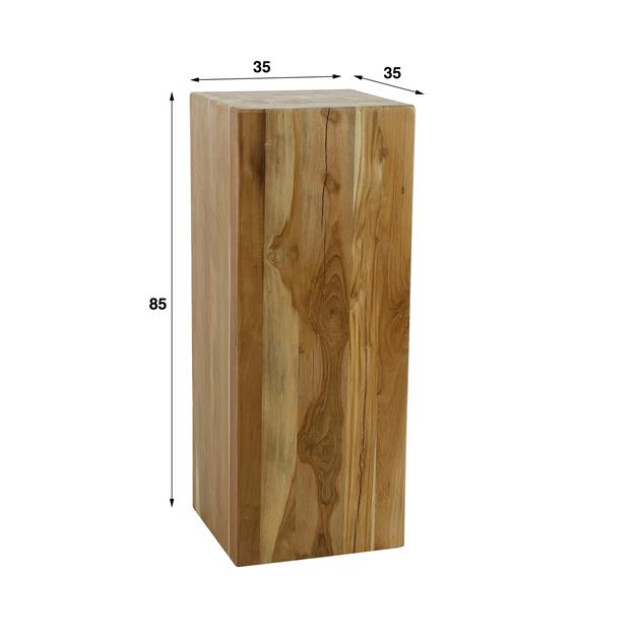 Hoyz bloemenzuil bole 85 cm massief gerecycled teakhout 2762967 large