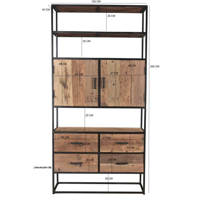 Livingfurn kabinetkast dakota 40x100x200 riverwood 2058833 large