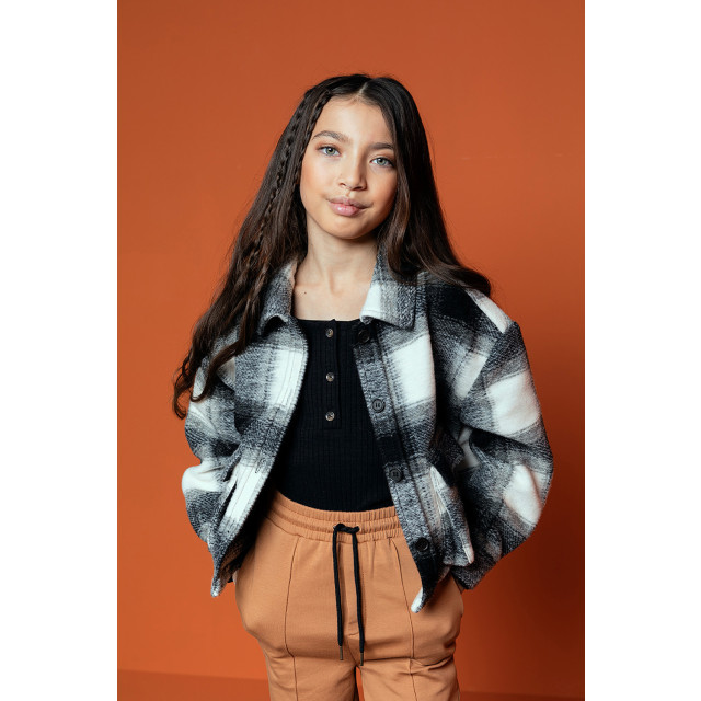 Looxs Revolution Cropped fleece jacket check voor meisjes in de kleur 2231-5231-087 large