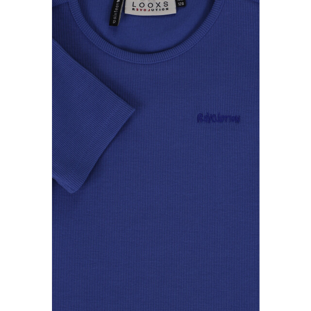 Looxs Revolution Top rib jersey violet blue voor meisjes in de kleur 2311-5416-177 large