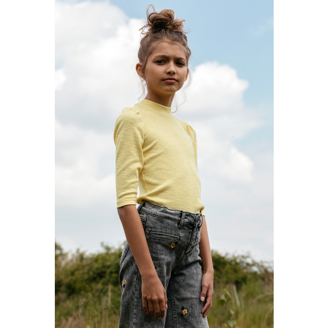 Looxs Revolution Top slub jersey limoncello voor meisjes in de kleur 2301-5410-513 large