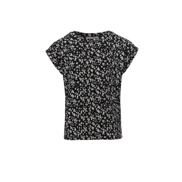 Looxs Revolution Loose-fit top zwart daisy flower print voor meisjes in de kleur 2312-5143-978 large