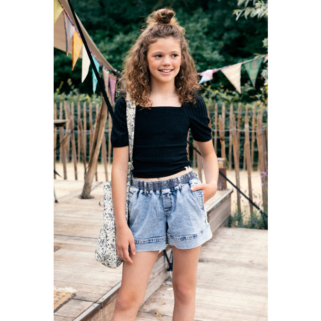 Looxs Revolution Cropped black top voor meisjes in de kleur 2312-5141-090 large