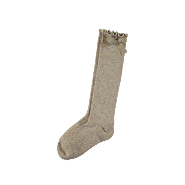 Le Chic Meisjes sokken lurex en strik rhonda licht cappuccino C312-5956-408 large