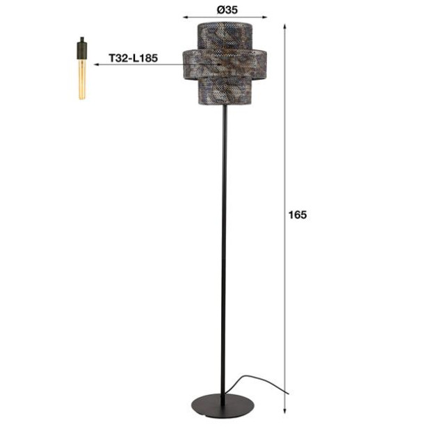 Hoyz vloerlamp 1l lantern bruin 2846280 large