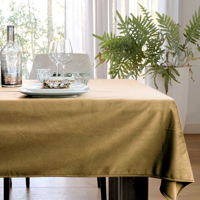 Unique Living tafelkleed velours 45x250cm gold 2763275 large