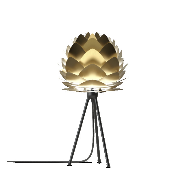 Umage Aluvia mini tafellamp brushed brass met tripod zwart Ø 40 cm 2917055 large