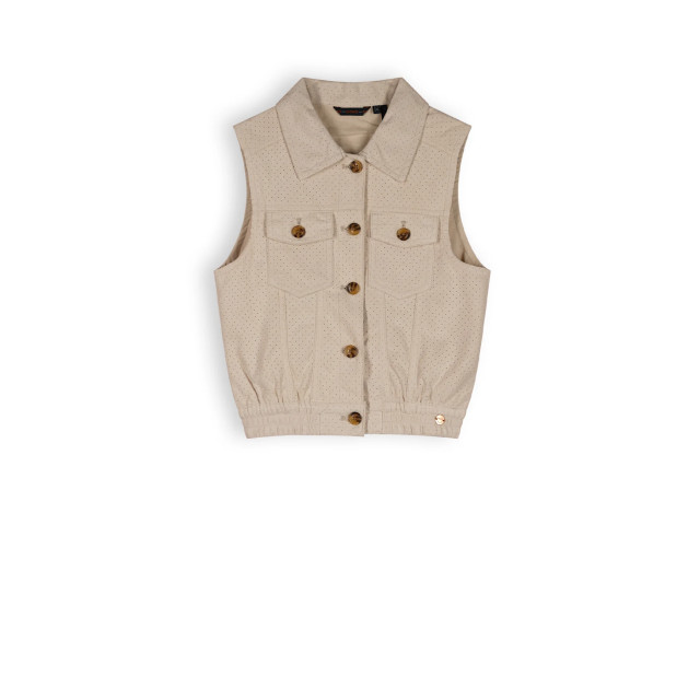 NoNo Meisjes gilet suede dodhy sneeuw N312-5314-001 large