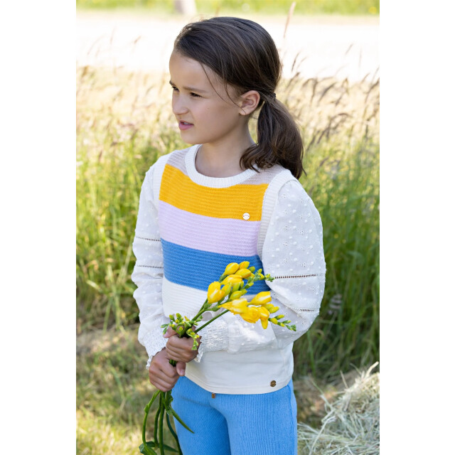NoNo Meisjes spencer cropped gebreid kosmic pearled wit N402-5306-020 large