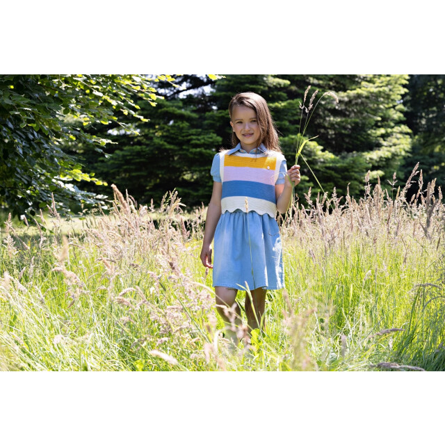 NoNo Meisjes spencer cropped gebreid kosmic pearled wit N402-5306-020 large