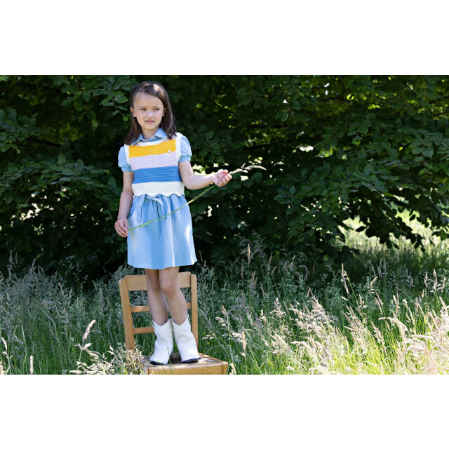NoNo Meisjes spencer cropped gebreid kosmic pearled wit N402-5306-020 large