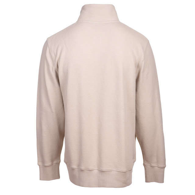 Gant Halfzip trui met wafel structuur silky beige 2026046-239 large