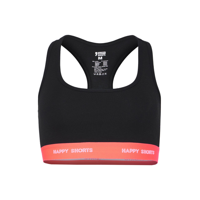 Happy Shorts Dames sport bh bustier zwart 2-pack HS-1018 large
