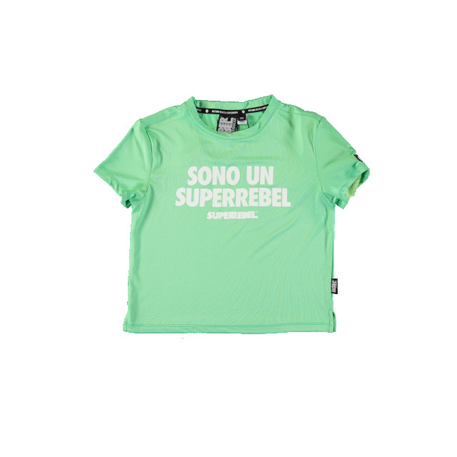 SuperRebel Meisjes t-shirt benica fluo mint R202-5402-303 large