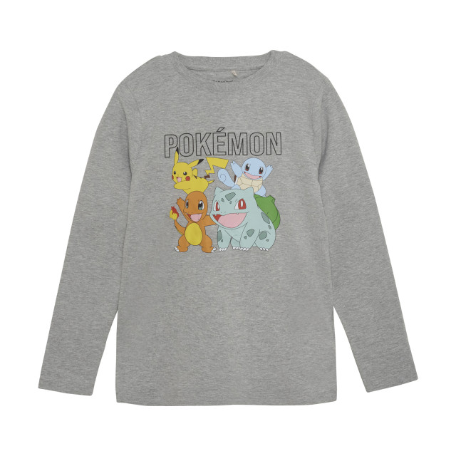 Minymo Jongens shirt pokemon licht grijze melange 6472-1231 large