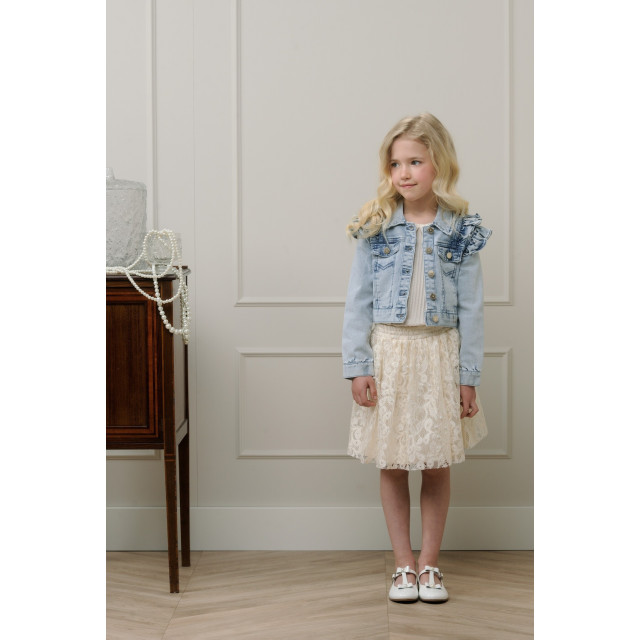 Le Chic Meisjes spijkerjasje ruffels ally licht denim C312-5180-816 large