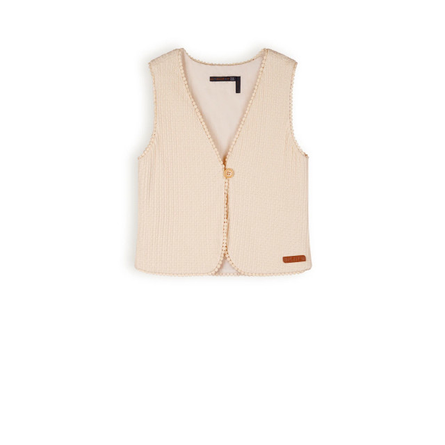 NoNo Meisjes gilet tobi pearled wit N403-5104-020 large