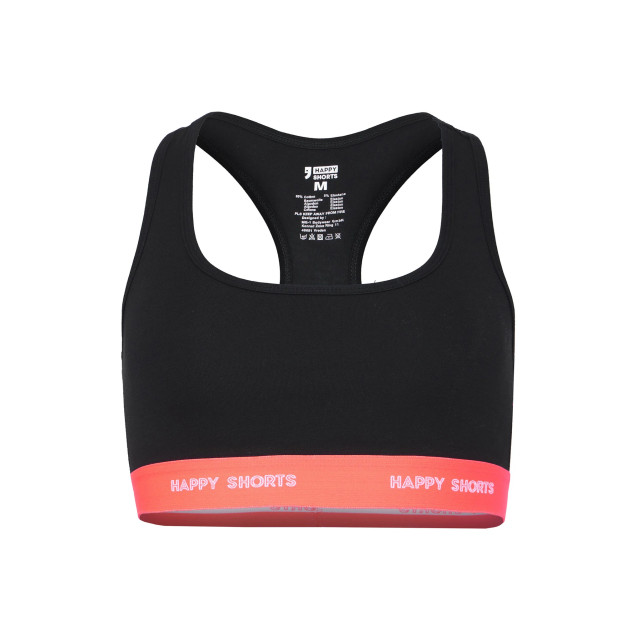Happy Shorts Dames sport bh bustier zwart 2-pack HS-1018 large