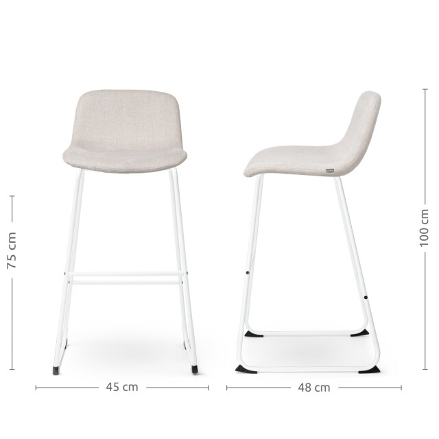 Nolon Nino-mats barkruk wit onderstel 75 cm 2418474 large