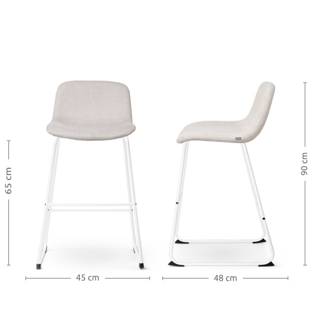 Nolon Nino-mats barkruk wit onderstel 65 cm 2418471 large