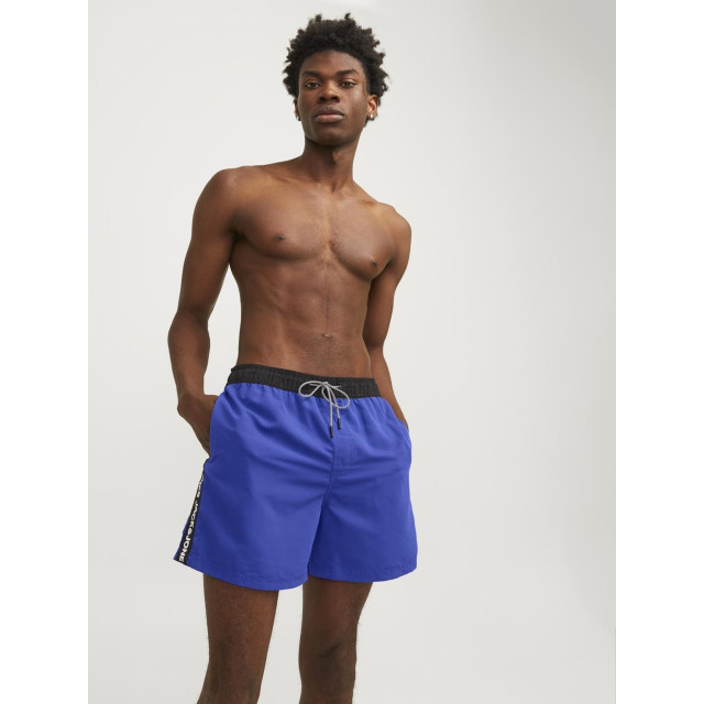 Jack & Jones Heren zwemshort jjswim black tape blauw 12253129-Bluing large