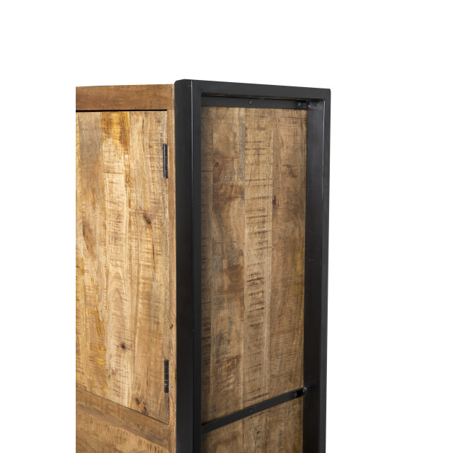 Livingfurn kabinetkast nairobi 43x100x150 mangohout en gecoat staal 2059032 large