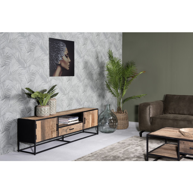 Livingfurn tv meubel dakota 150 cm riverwood / gecoat staal 2058847 large