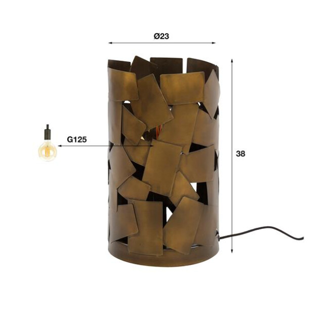 Hoyz tafellamp 1l patch cylinder antiek 2920332 large
