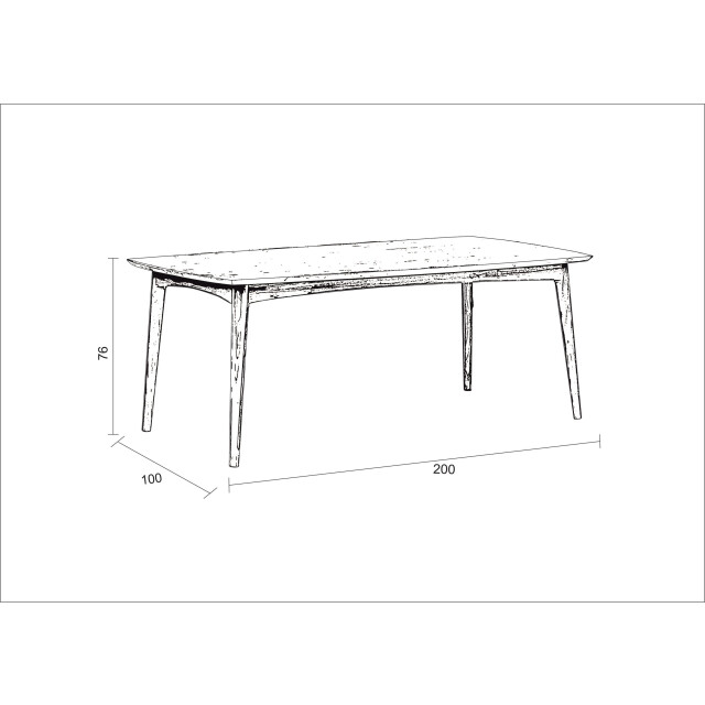 Livingfurn eetkamertafel elias 200cm- klassieke eettafel mangohout - 2061617 large