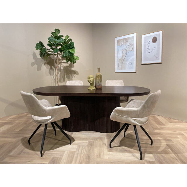Livingfurn eetkamertafel sevilla brown 220cm mangohout 2834861 large