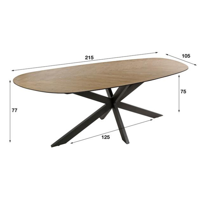 Hoyz eetkamertafel 215 organisch gerecycled teakhout fineer 2917025 large