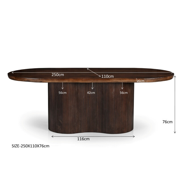 Livingfurn eetkamertafel sevilla brown 250cm mangohout 2834858 large
