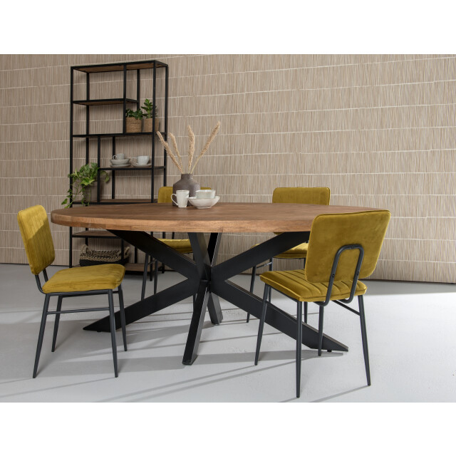 Brix ovale eetkamertafel mangohout 180cm - 2059094 large