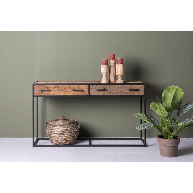Livingfurn wandtafel dakota dr 120 cm riverwood / gecoat staal 2058848 large