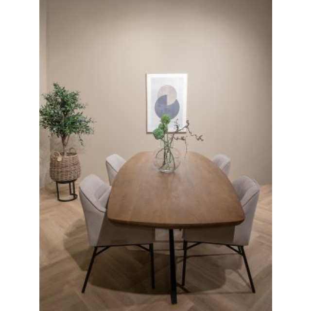 Livingfurn eetkamertafel jesper danish oval 180cm mangohout / gecoat staal 2638566 large