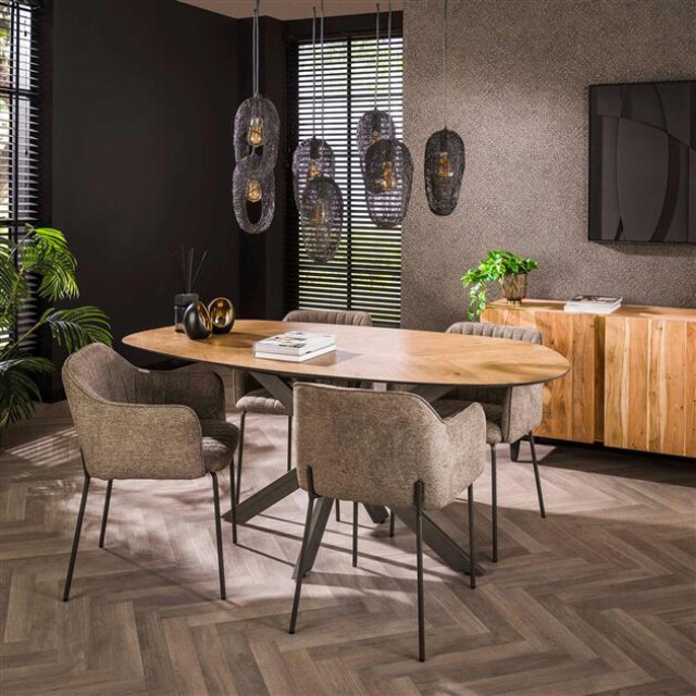 Hoyz eetkamertafel 180 organisch gerecycled teakhout fineer 2917023 large