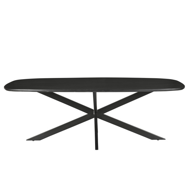 Livingfurn eetkamertafel jesper danish oval black 230cm mangohout / gecoat staal 2638569 large