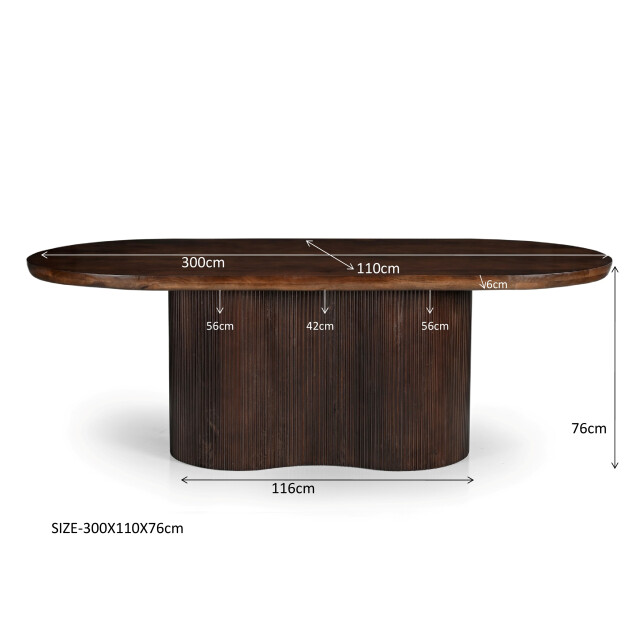 Livingfurn eetkamertafel sevilla brown 300cm mangohout 2834859 large