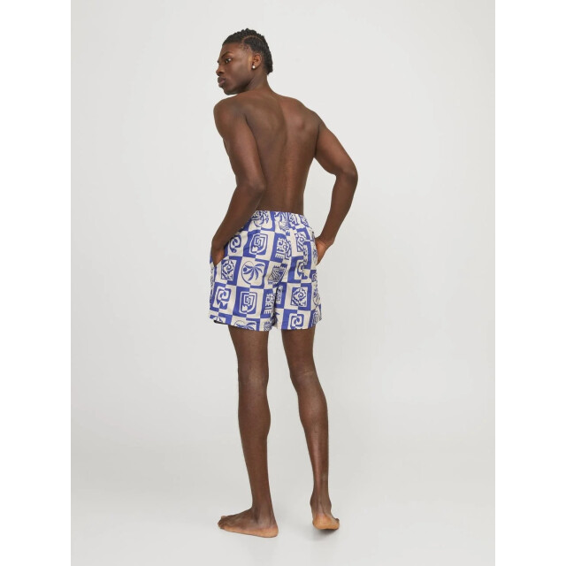 Jack & Jones Heren zwemshort oceanday print blauw 12257049-BLUE large