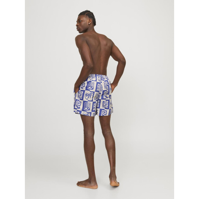 Jack & Jones Heren zwemshort oceanday print blauw 12257049-BLUE large