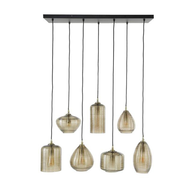 Hoyz hanglamp 4+3 stripe glass horizontal amberkleurig glas 2834813 large