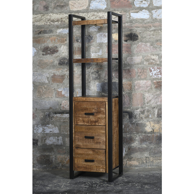 Livingfurn boekenkasten nairobi 3 laden 200cm mangohout 2059048 large