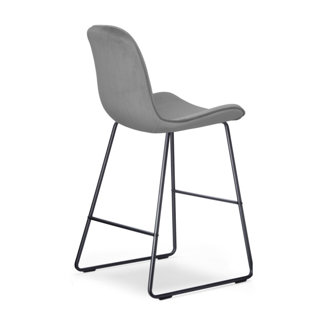 Nolon Nino-fé barkruk velvet zwart onderstel 65 cm set van 2 2848497 large
