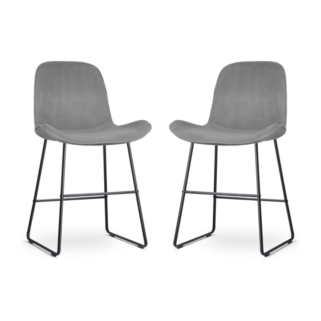 Nolon Nino-fé barkruk velvet zwart onderstel 65 cm set van 2 2848497 large