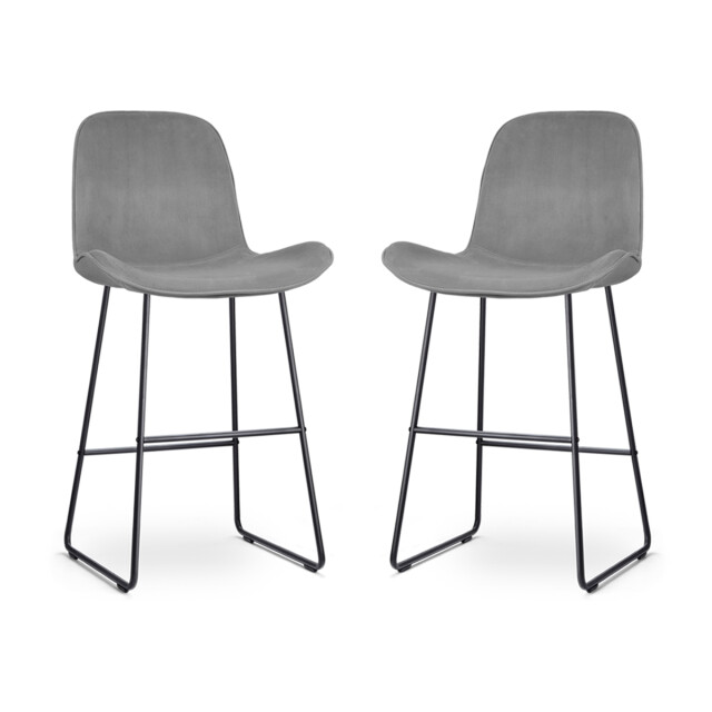 Nolon Nino-fé barkruk velvet zwart onderstel 75 cm set van 2 2832742 large