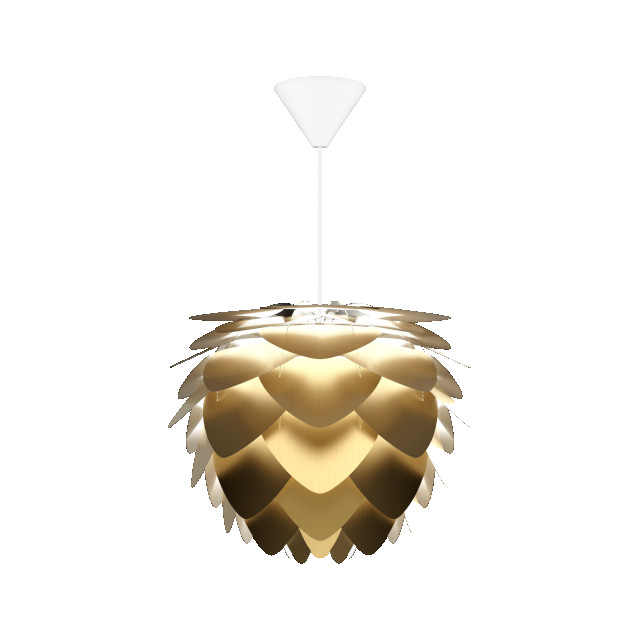 Umage Aluvia mini hanglamp brushed brass met koordset wit Ø 40 cm 2925079 large