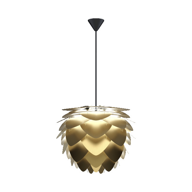 Umage Aluvia medium hanglamp brushed brass met koordset zwart Ø 59 cm 2925075 large